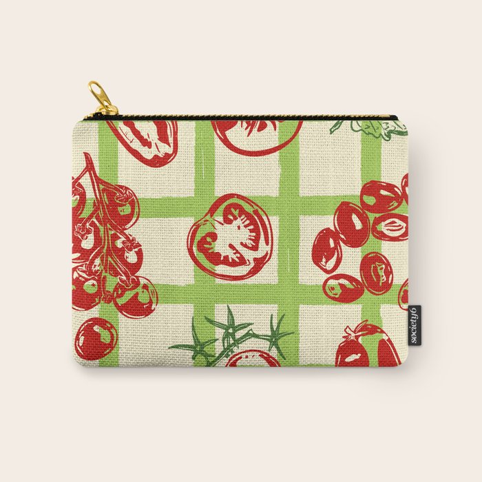 Tomato Garden Picnic Pattern Illustration Carry All Pouch Gallery Image 1