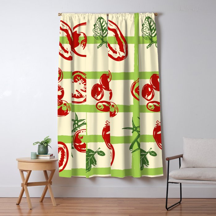 Tomato Garden Picnic Pattern Illustration Window Curtain Gallery Image 5