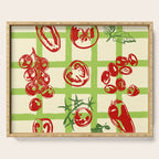 Tomato Garden Picnic Pattern Illustration Serving Tray Gallery Image 1