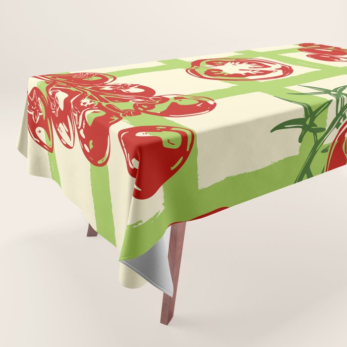 Tomato Garden Picnic Pattern Illustration Tablecloth Gallery Image 1