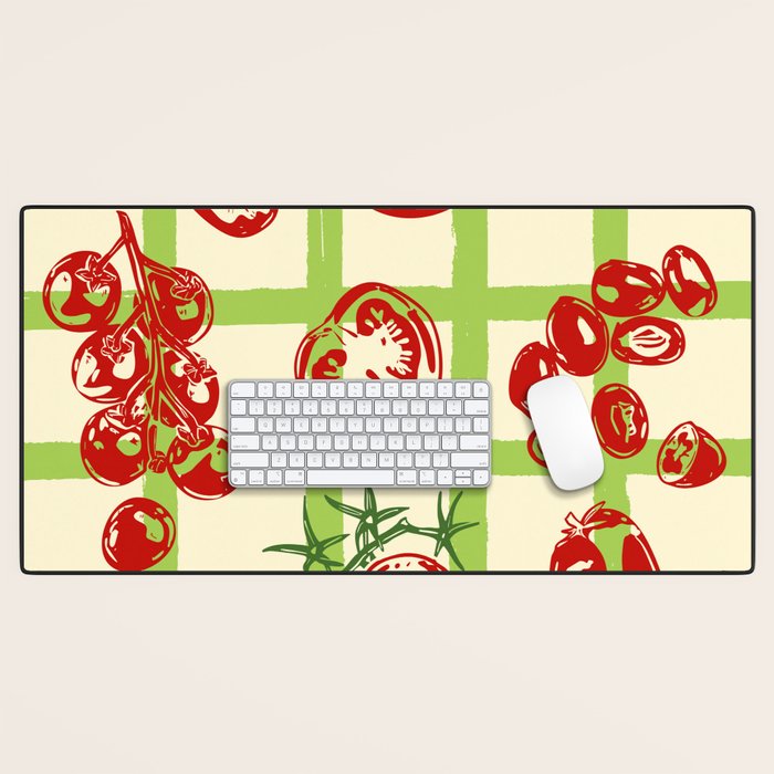 Tomato Garden Picnic Pattern Illustration Desk Mat Gallery Image 1