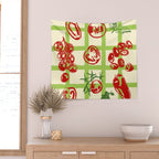 Tomato Garden Picnic Pattern Illustration Wall Tapestry Gallery Image 2