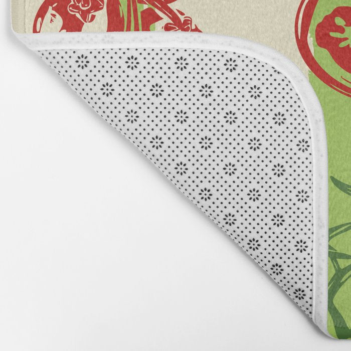 Tomato Garden Picnic Pattern Illustration Bath Mat Gallery Image 2