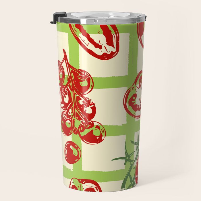 Tomato Garden Picnic Pattern Illustration Travel Mug Gallery Image 3