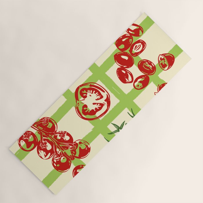 Tomato Garden Picnic Pattern Illustration Yoga Mat Gallery Image 1