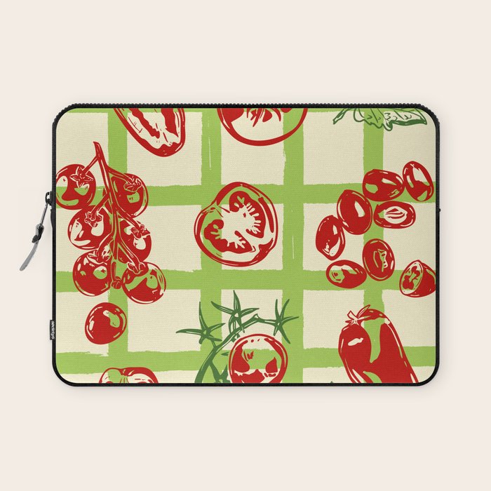 Tomato Garden Picnic Pattern Illustration Laptop Sleeve Gallery Image 1