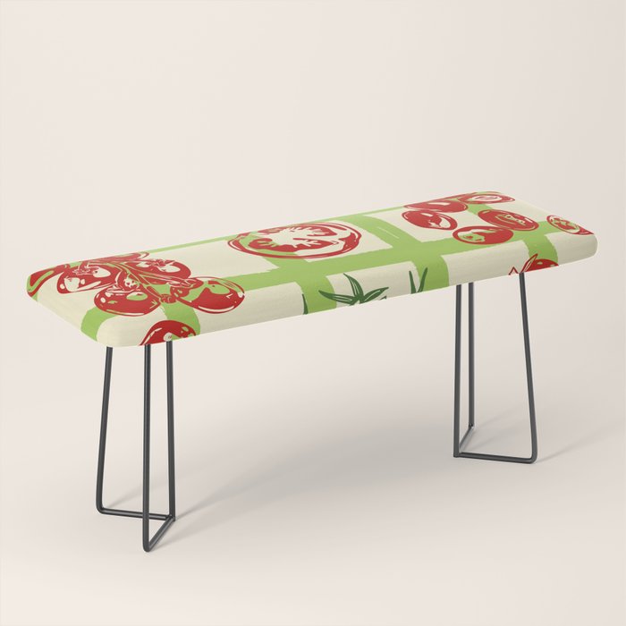 Tomato Garden Picnic Pattern Illustration Bench Gallery Image 1