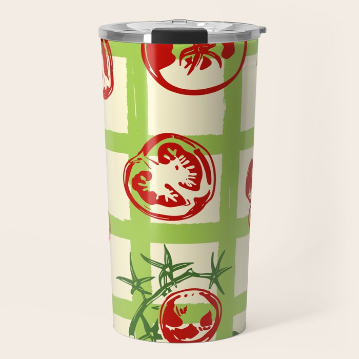 Tomato Garden Picnic Pattern Illustration Travel Mug Gallery Image 1