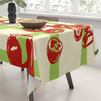 Tomato Garden Picnic Pattern Illustration Tablecloth Gallery Image 3
