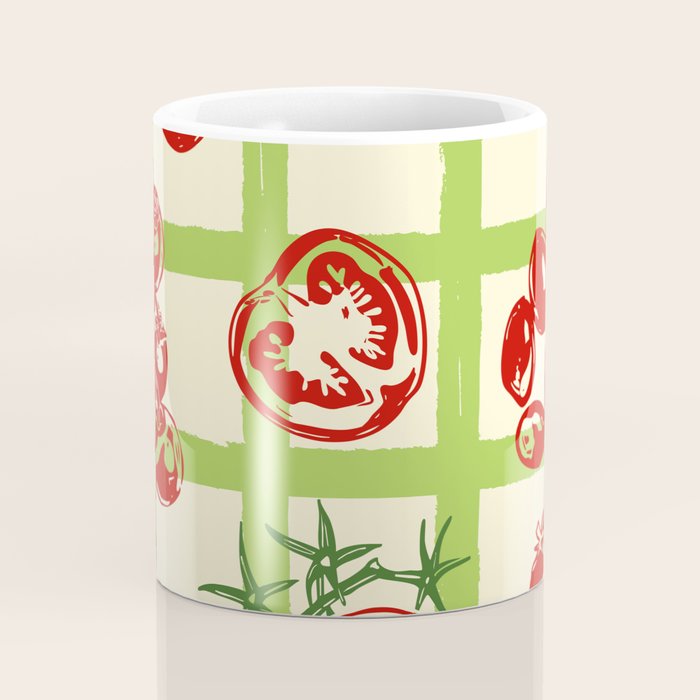 Tomato Garden Picnic Pattern Illustration Coffee Mug Gallery Image 4