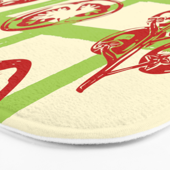 Tomato Garden Picnic Pattern Illustration Bath Mat Gallery Image 3