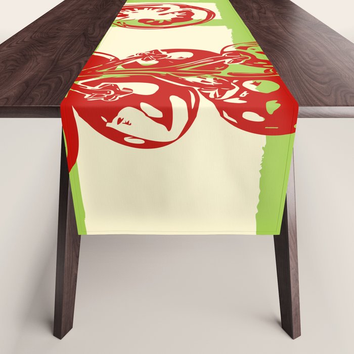 Tomato Garden Picnic Pattern Illustration Table Runner Gallery Image 1