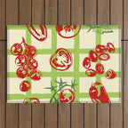 Tomato Garden Picnic Pattern Illustration Outdoor Rug Gallery Image 1