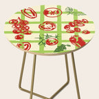 Tomato Garden Picnic Pattern Illustration Side Table Gallery Image 2