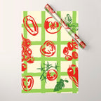 Tomato Garden Picnic Pattern Illustration Wrapping Paper Gallery Image 1