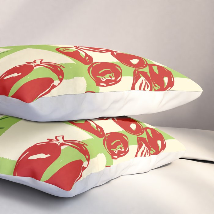 Tomato Garden Picnic Pattern Illustration Pillow Sham Gallery Image 3