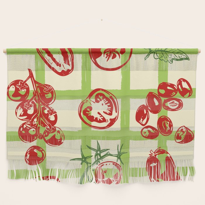 Tomato Garden Picnic Pattern Illustration Wall Hanging Gallery Image 1