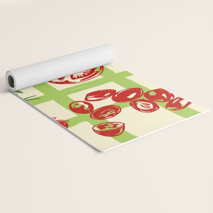 Tomato Garden Picnic Pattern Illustration Yoga Mat Gallery Image 2