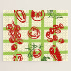 Tomato Garden Picnic Pattern Illustration Jigsaw Puzzle Gallery Image 1