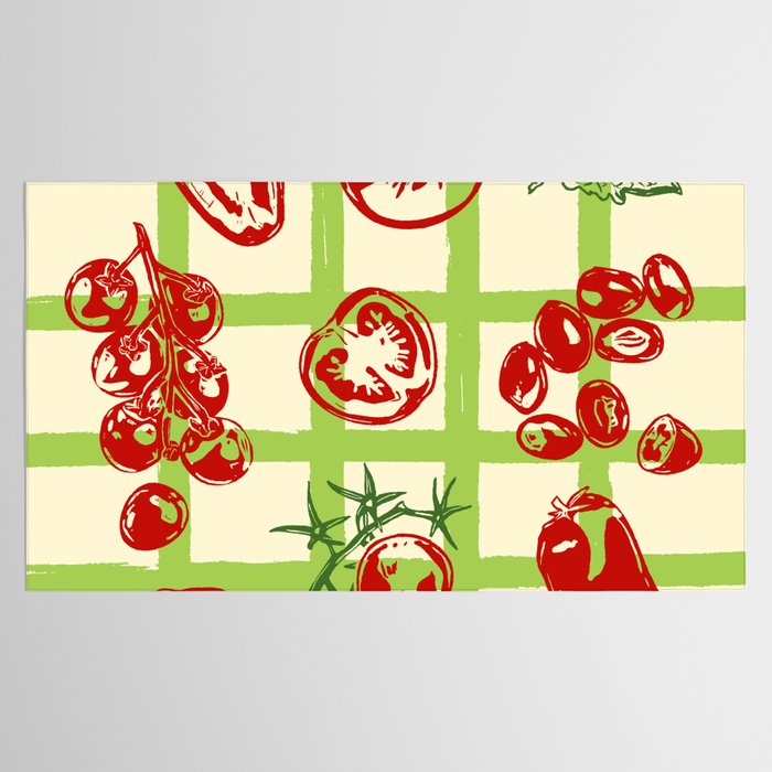 Tomato Garden Picnic Pattern Illustration Tablecloth Gallery Image 2