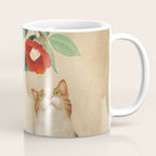 Cat and camellia flowers T1 Coffee Mug Gallery Image 1