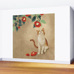 Cat and camellia flowers T1 Wall Mural Gallery Image 2