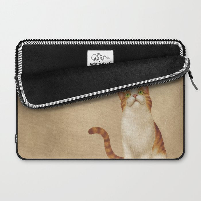 Cat and camellia flowers T1 Laptop Sleeve Gallery Image 2