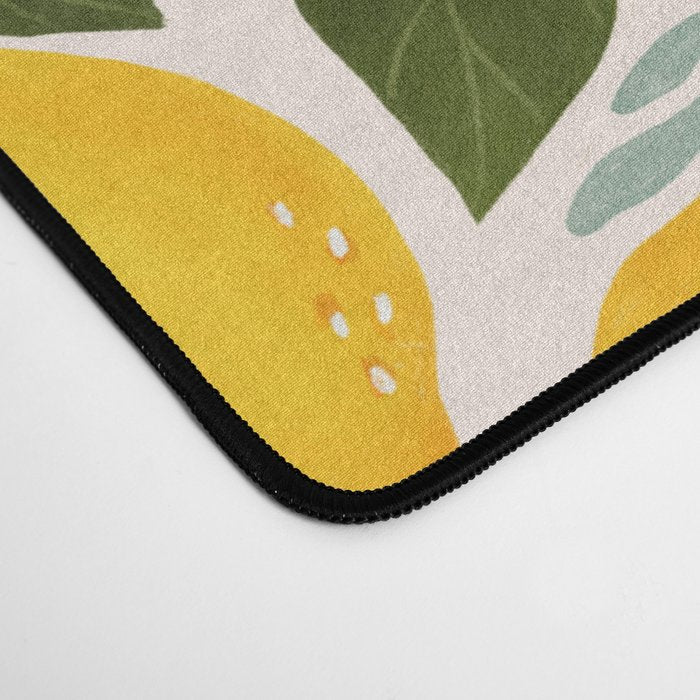 Mediterranean Summer Lemons Pattern Desk Mat Gallery Image 4