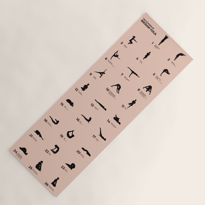 The 26 Poses of Bikram Yoga Mat Pink Yoga Mat Gallery Image 1