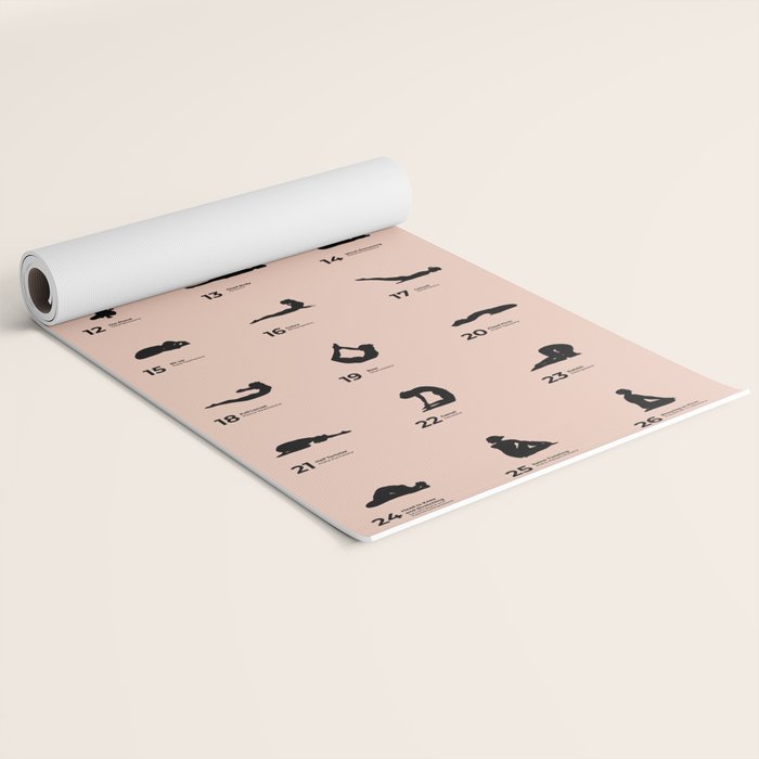 The 26 Poses of Bikram Yoga Mat Pink Yoga Mat Gallery Image 2