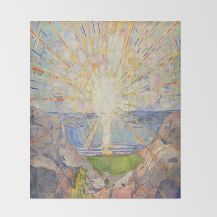 Edvard Munch - The Sun (Solen) (1911)  Throw Blanket Gallery Image 2