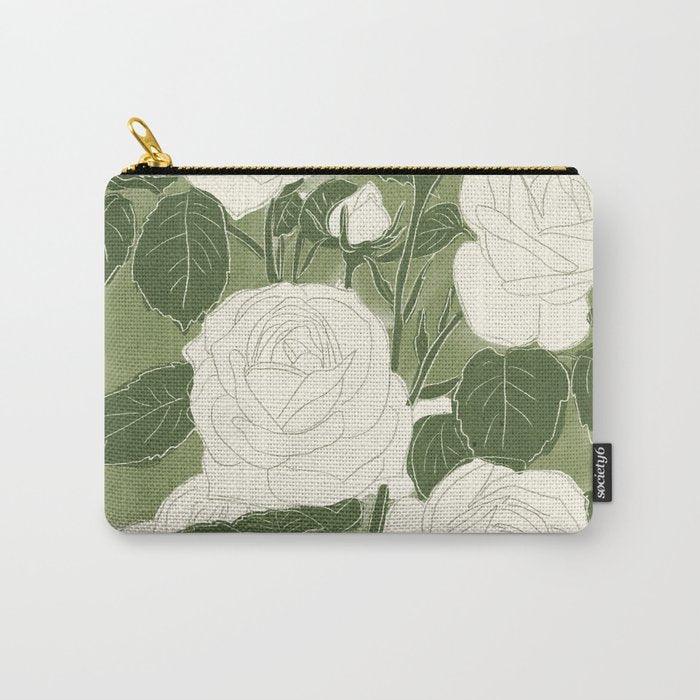 White Roses 6 Carry All Pouch Gallery Image 1