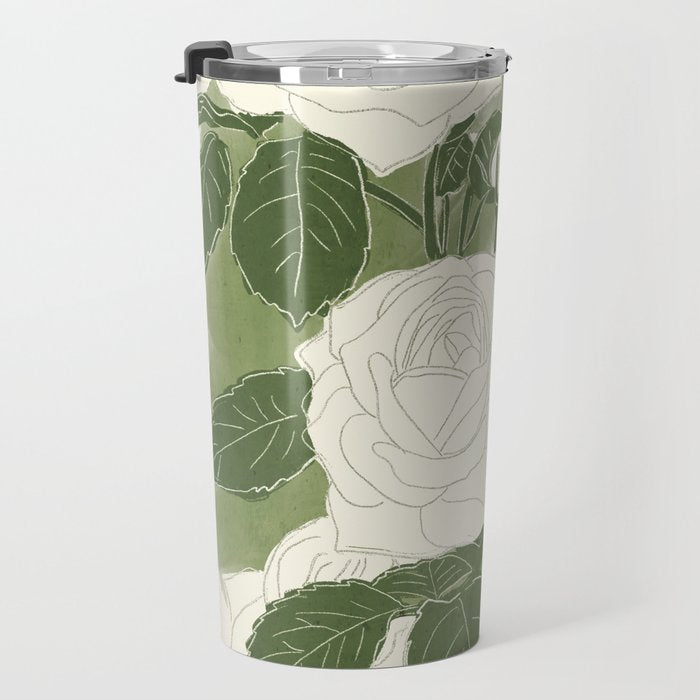 White Roses 6 Travel Mug Gallery Image 3