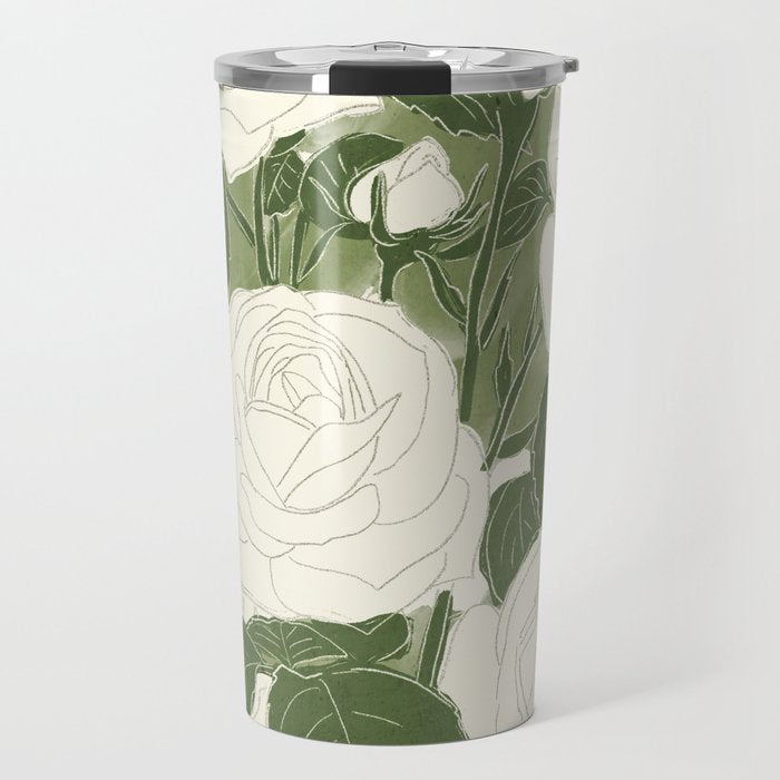 White Roses 6 Travel Mug Gallery Image 1