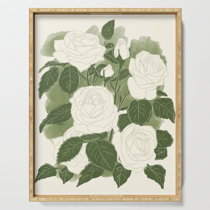 White Roses 6 Serving Tray Gallery Image 1
