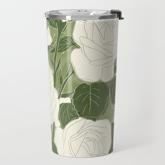 White Roses 6 Travel Mug Gallery Image 2