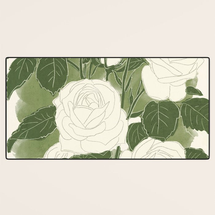 White Roses 6 Desk Mat Gallery Image 3