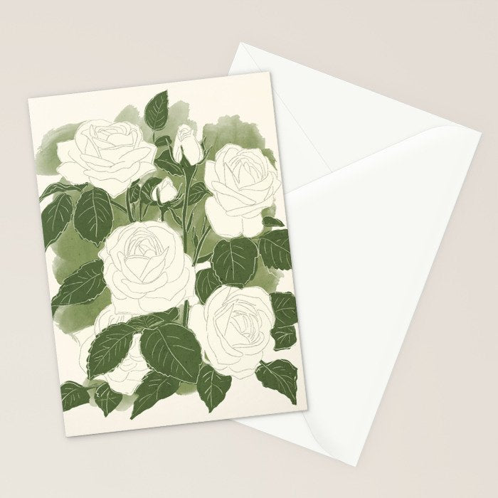 White Roses 6 Stationery Card Gallery Image 2
