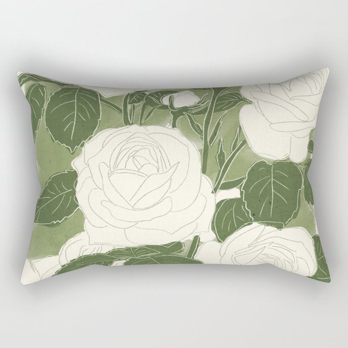 White Roses 6 Rectangular Pillow Gallery Image 2