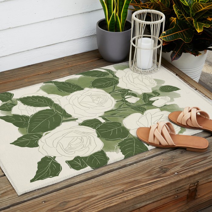 White Roses 6 Outdoor Rug Gallery Image 2