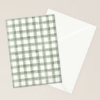 watercolor plaid - sage Stationery Card Gallery Image 2