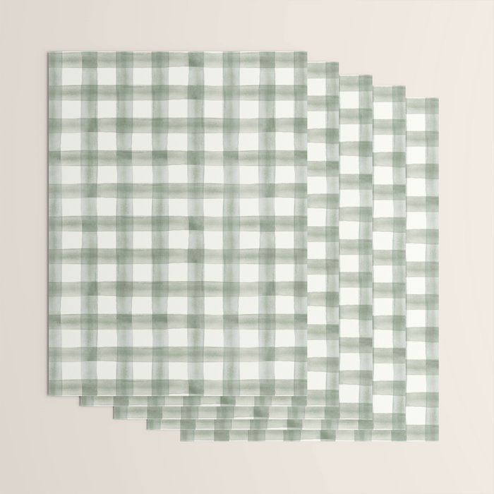watercolor plaid - sage Wrapping Paper Gallery Image 3