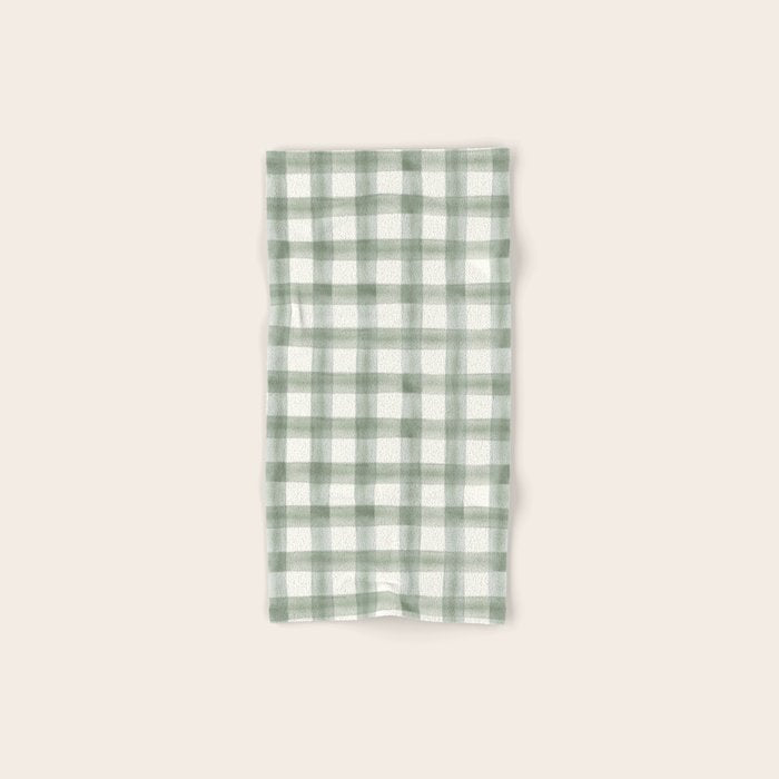 watercolor plaid - sage Bath Towel Gallery Image 1