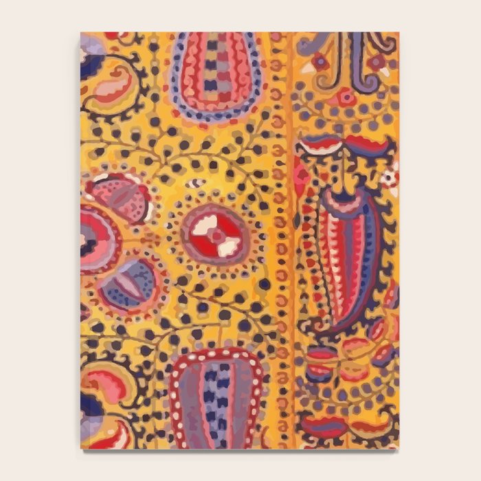 19th Century Uzbekistan Suzani with Gold Background  Notebook Gallery Image 4