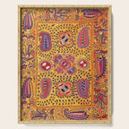 19th Century Uzbekistan Suzani with Gold Background  Serving Tray Gallery Image 1