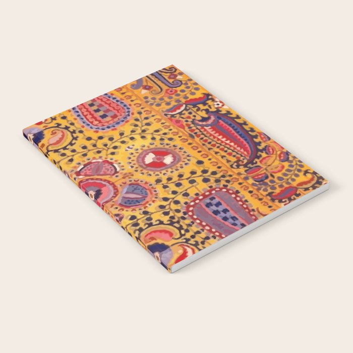 19th Century Uzbekistan Suzani with Gold Background  Notebook Gallery Image 2