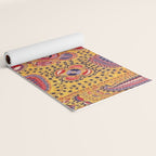 19th Century Uzbekistan Suzani with Gold Background  Yoga Mat Gallery Image 2