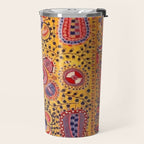 19th Century Uzbekistan Suzani with Gold Background  Travel Mug Gallery Image 2