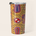 19th Century Uzbekistan Suzani with Gold Background  Travel Mug Gallery Image 3