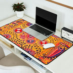 19th Century Uzbekistan Suzani with Gold Background  Desk Mat Gallery Image 2